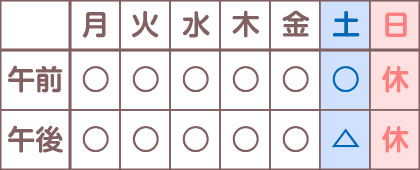 診療時間のご案内